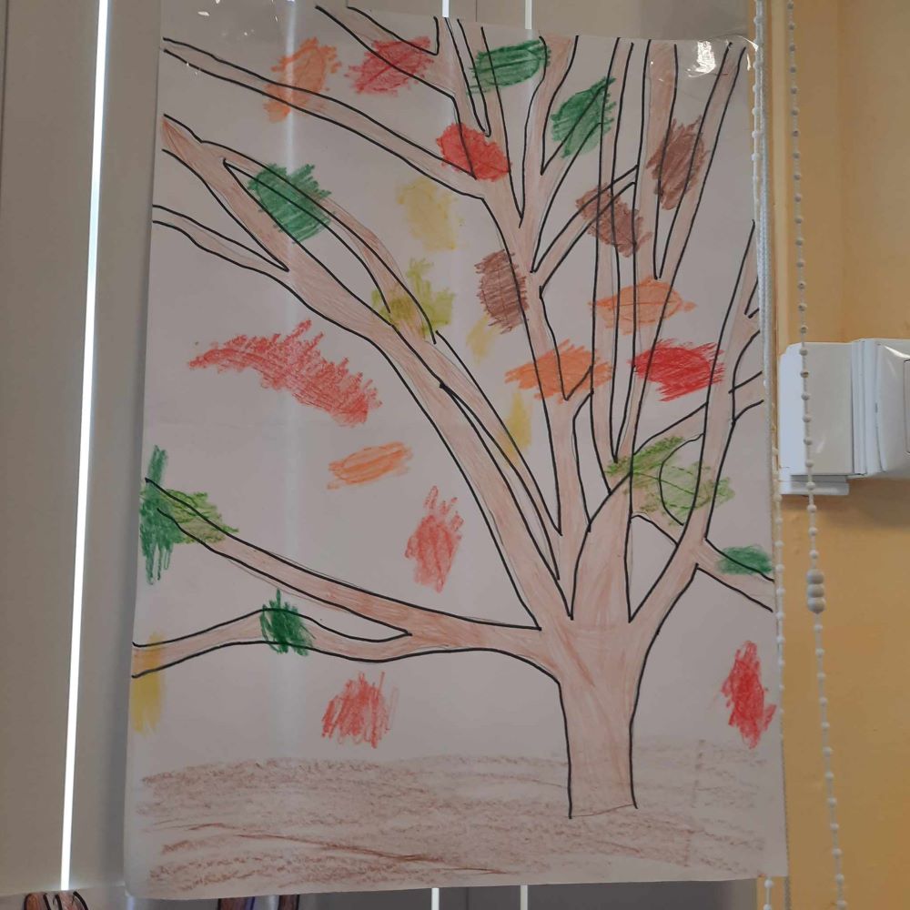 Trabalhos de decalque das folhas 1