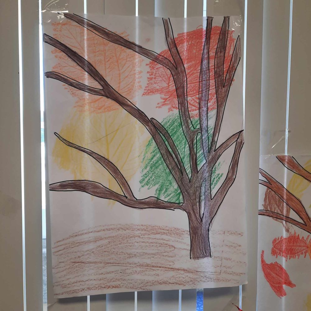 Trabalhos de decalque das folhas 1