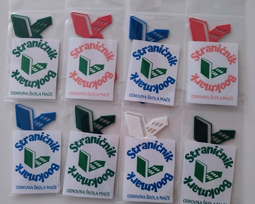 Bookmarks with school logo
