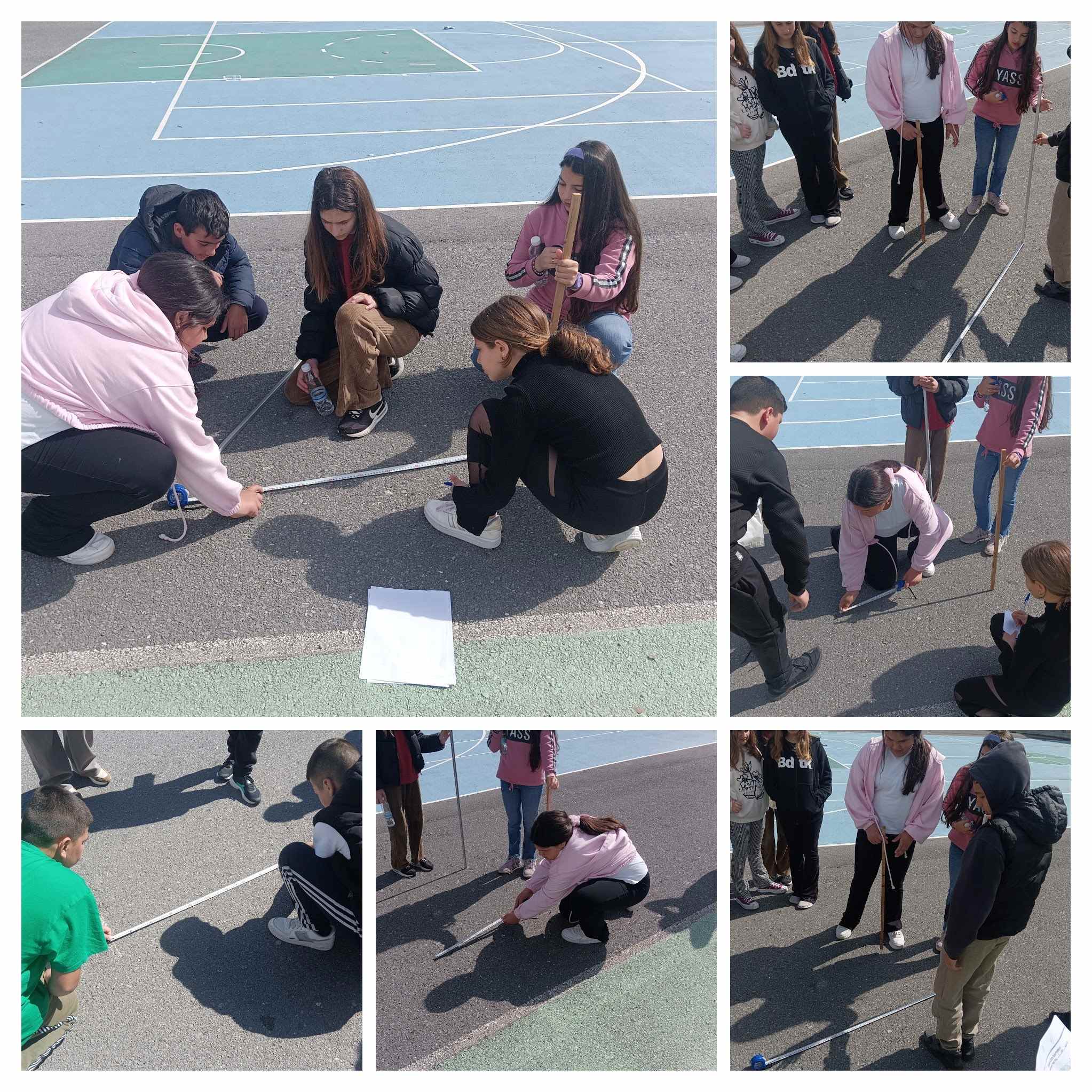 In the 1st Gymnasium of Messinis with the students of the 1st grade we calculated the radius of the earth following the steps of Eratosthenes. The results were spectacular as the radius of the earth was found to be very close to the scientific measurements.