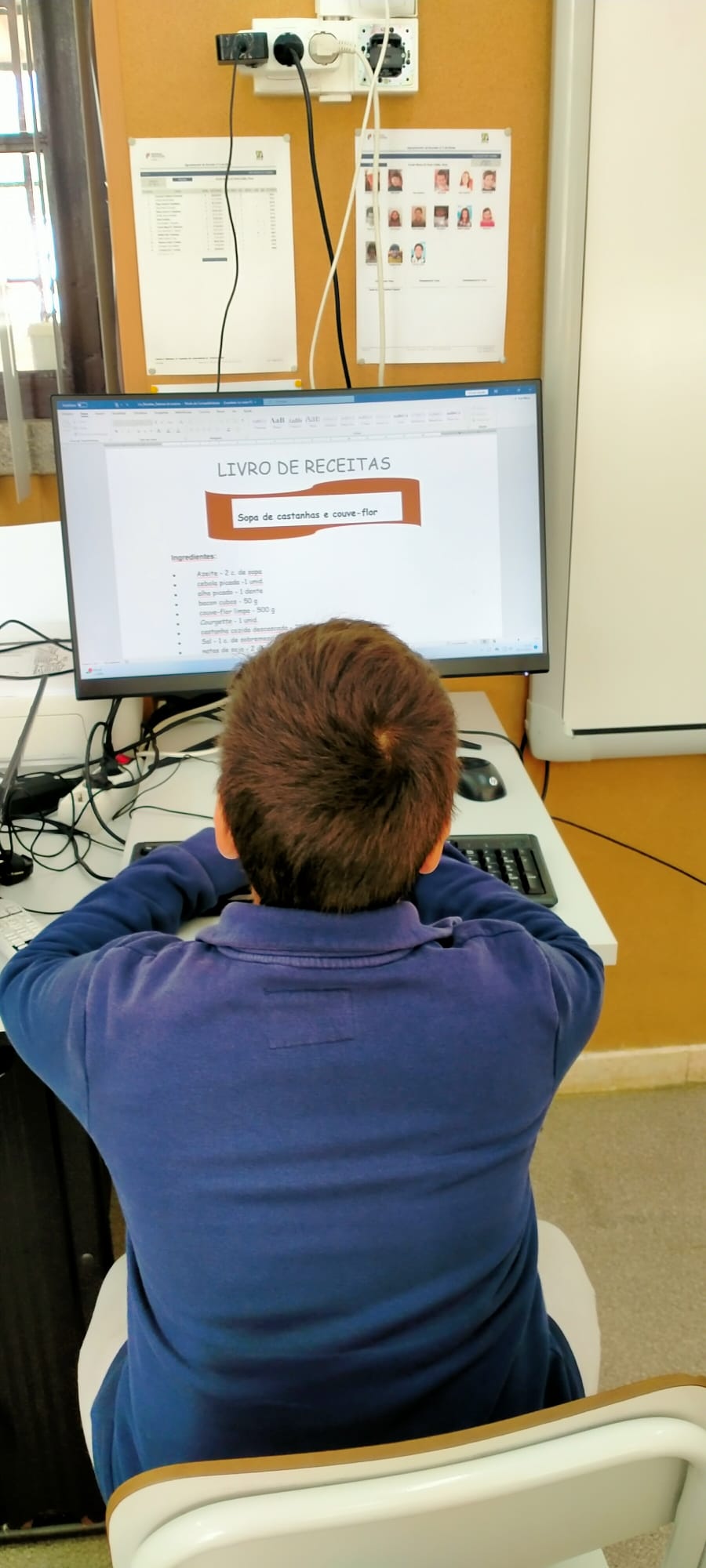 Escrita das receitas no computador