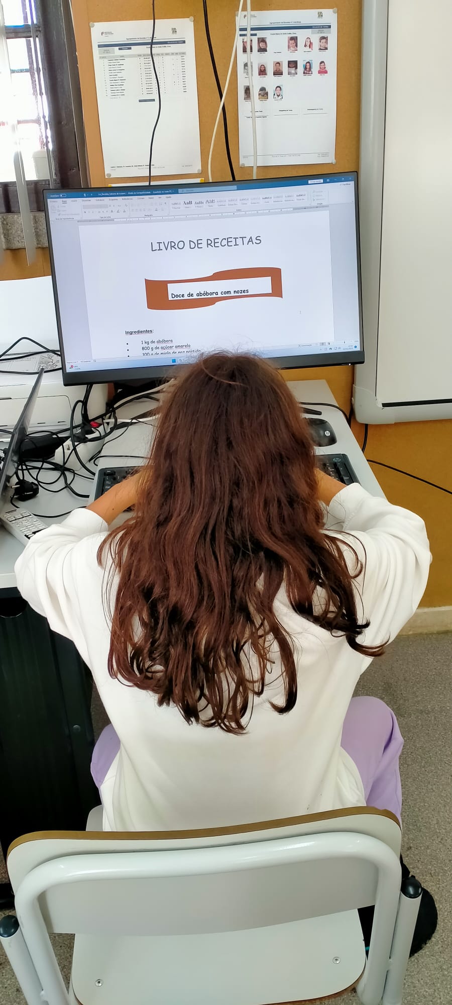 Escrita das receitas no computador