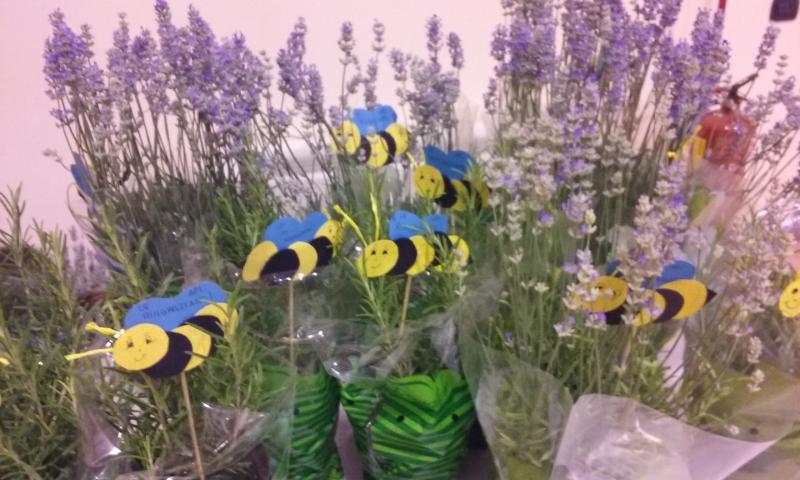 paper bees preapred by the students