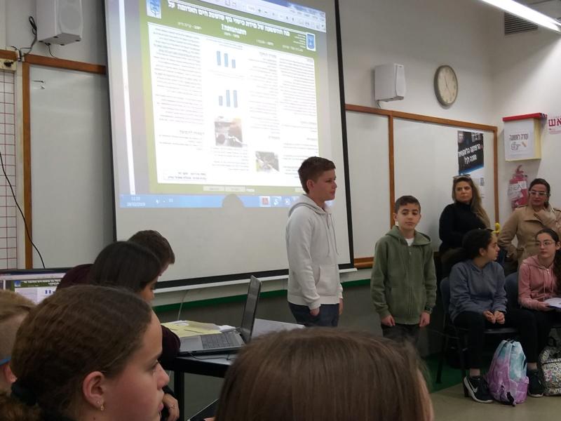 הצגת עבודות החקר מול השופטים ביריד הישובי