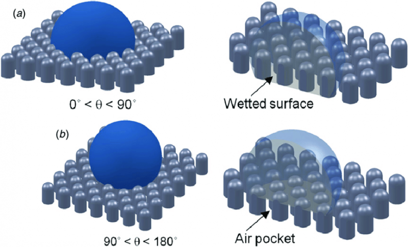 הדמיה של מבנה הכנף הדוחה מים