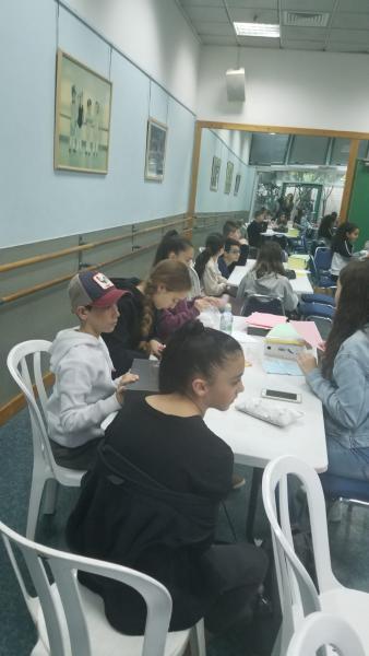 התלמידים עובדים